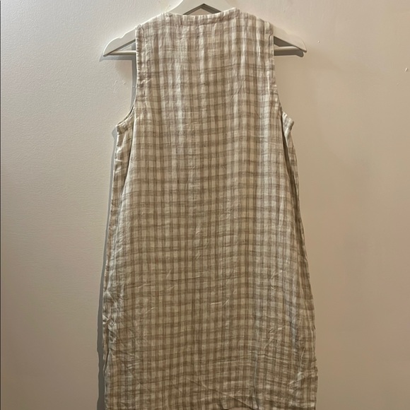 EILEEN FISHER Organic Linen Gingham Check Shift Dress Size XXS - Picture 8 of 8